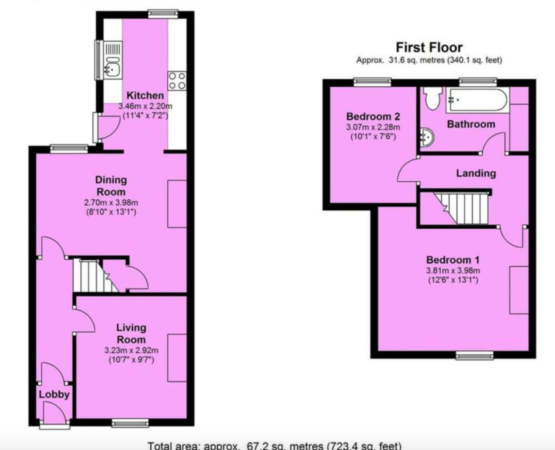 Entire 2-Bedroom House With Garden Йорк Екстериор снимка